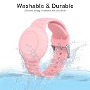 Tobfit Waterproof AirTag Bracelet for Kids – Soft Silicone AirTag Holder for Apple AirTag (2nd Gen & 1st), Adjustable Anti-Loss Watch Band for Kids 3 Years and Up - Pink gallery image