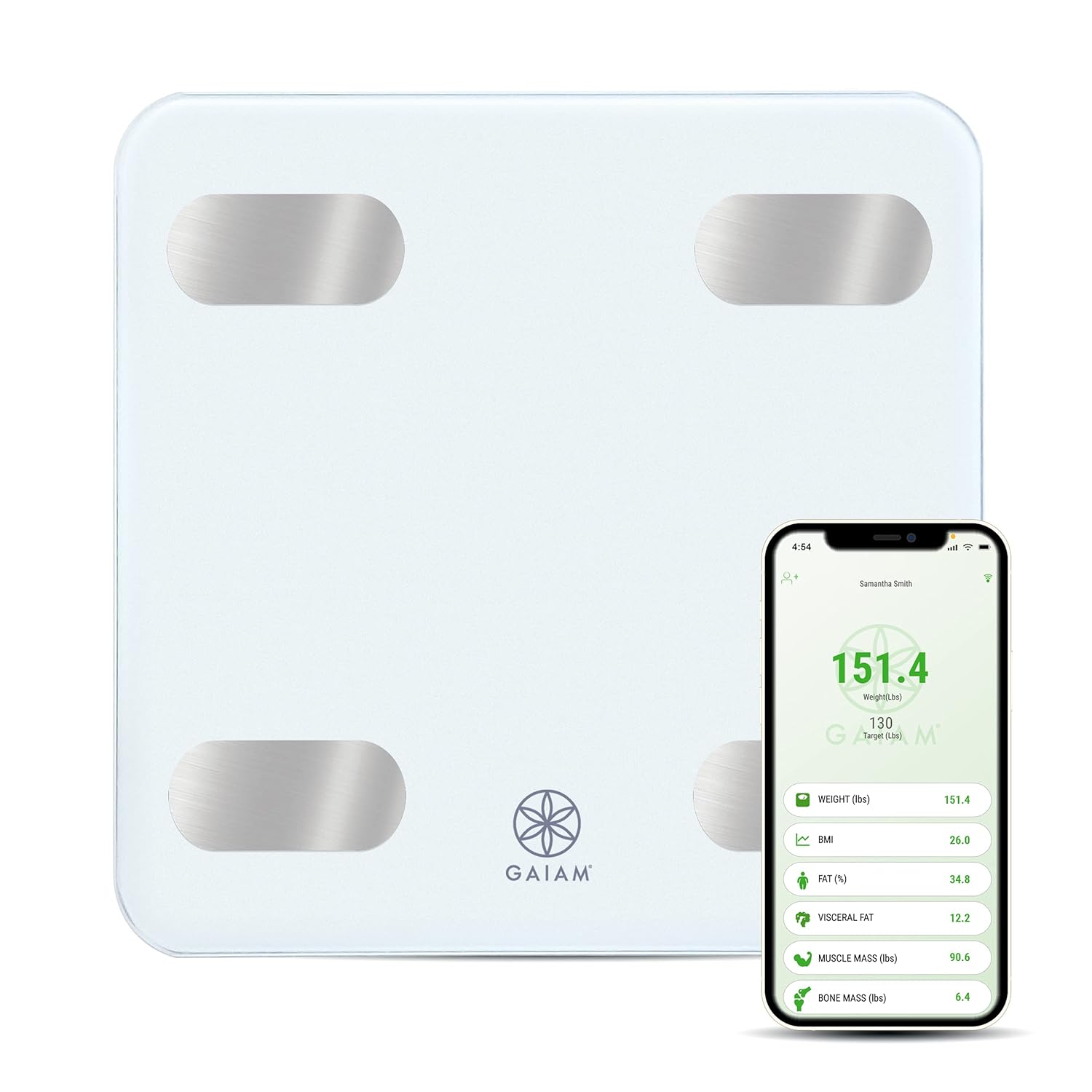 GAIAM Smart Weight Scale White Health & Household