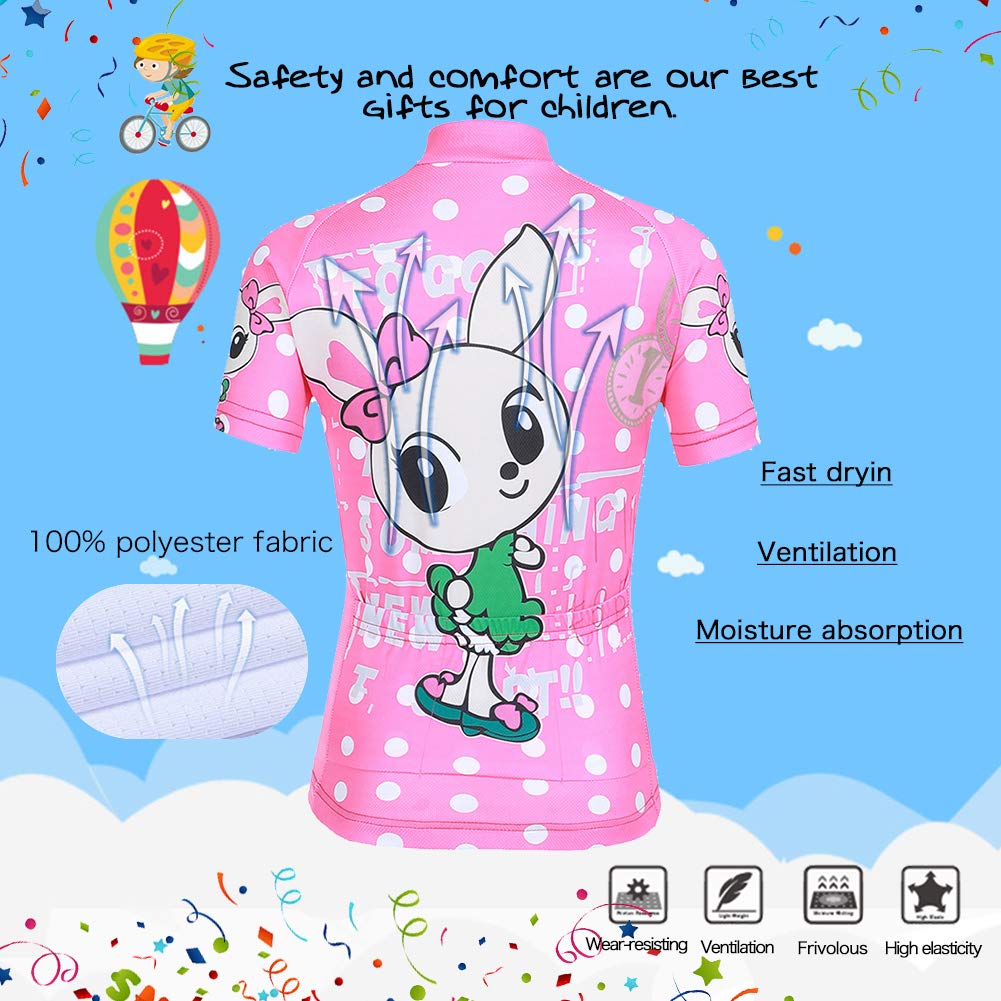 Unisex Enfant Garçon Fille Maillot de Cyclisme Set Manches Courtes Jersey avec 3D Rembourré Coussin