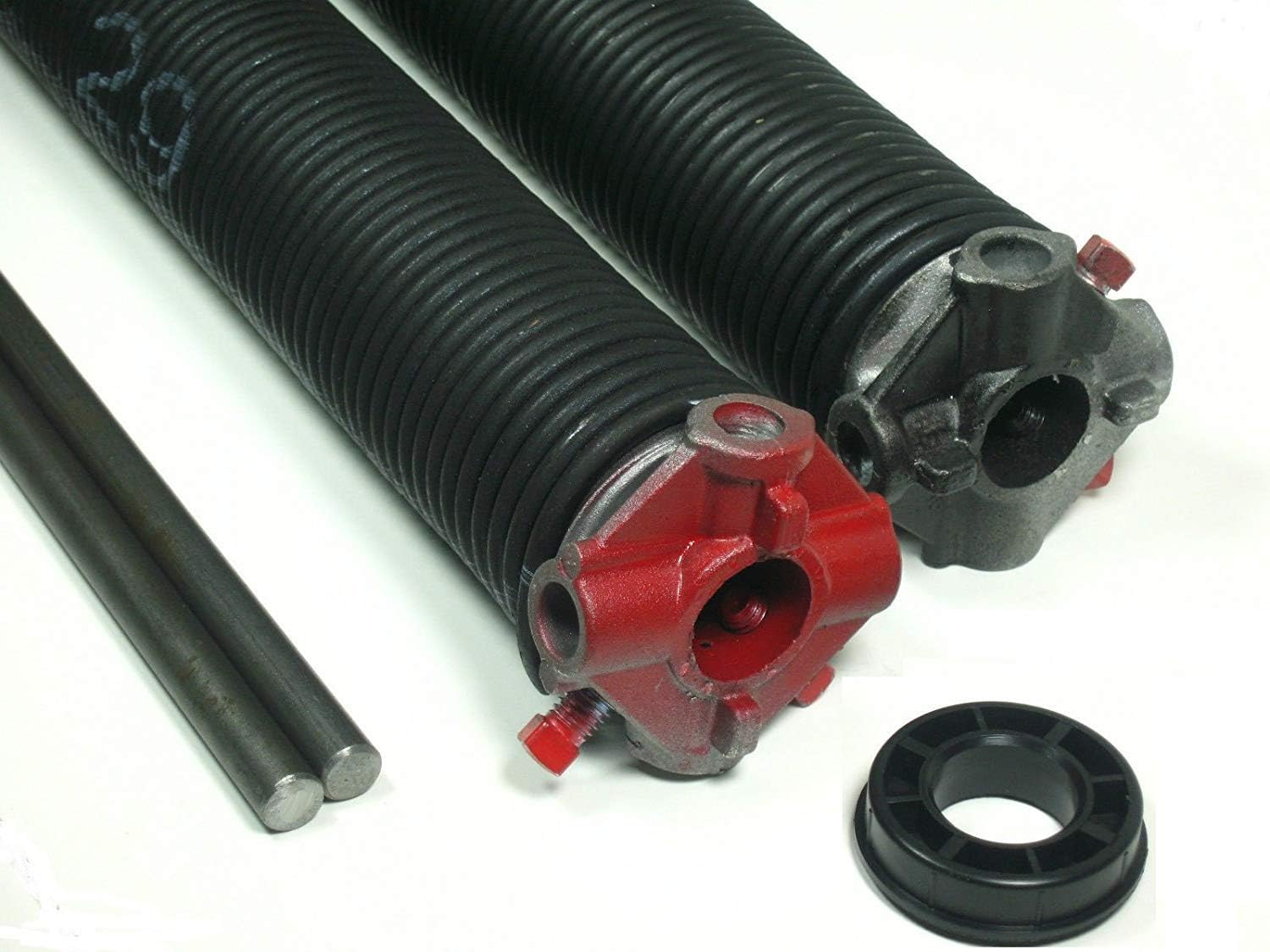 Thaisan7, Garage Door Torsion Springs PAIR .234 x 2" ID x Spring Length: 30" (With Winding Rods, Center Nylon Bushing)