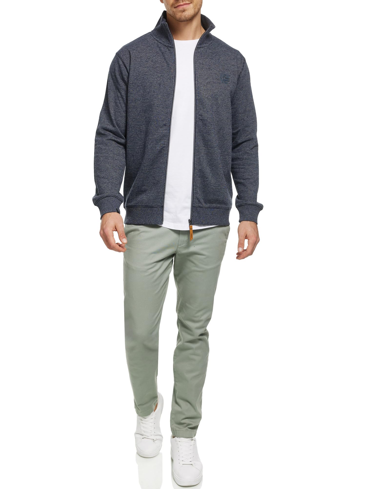 Indicode Herren INYanic Sweatjacke mit Stehkragen | Cardigan Herrenjacke Sweater Männer