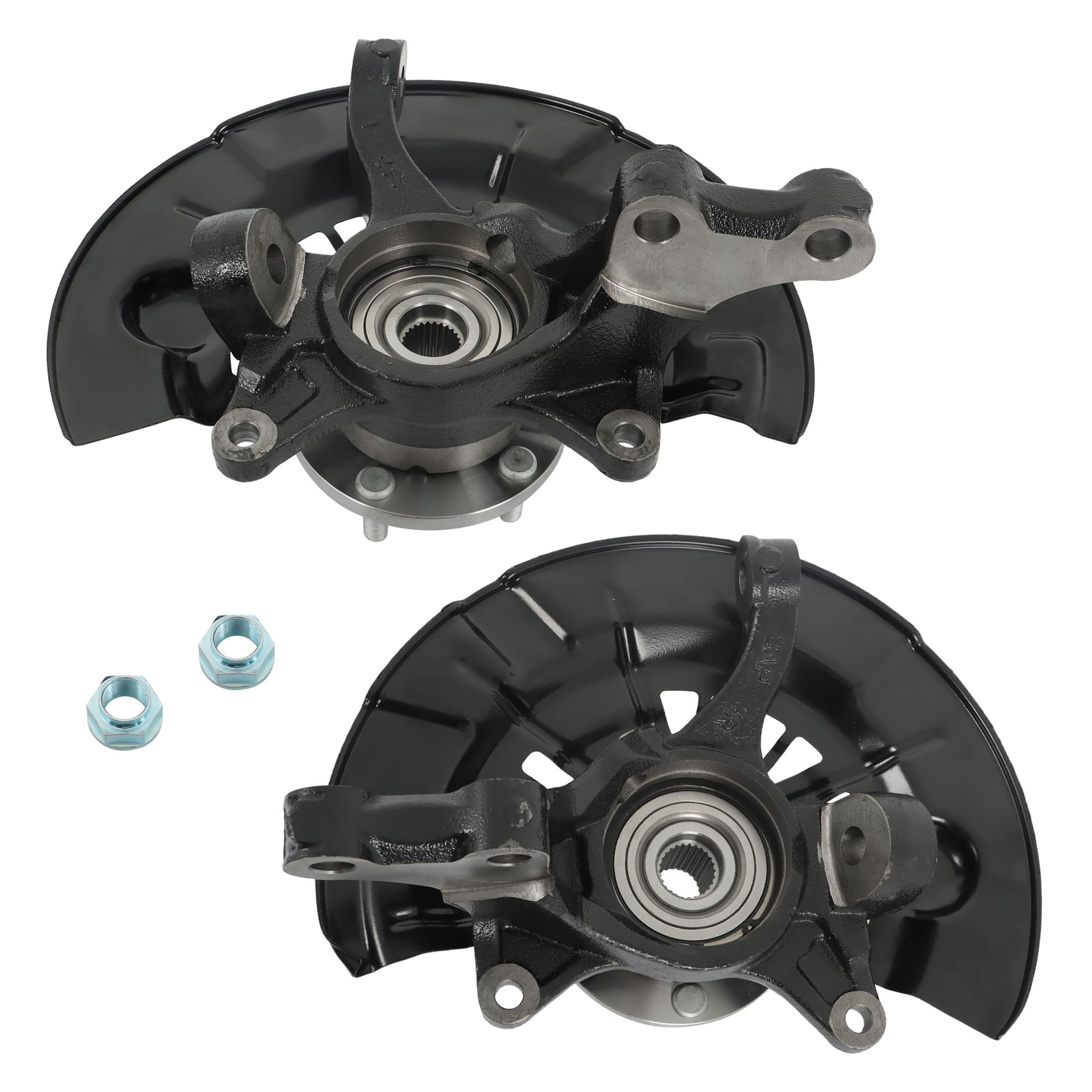 Pair Front Steering Knuckle and Wheel Hub Bearing Replacement for Toyota Camry 2007-2011