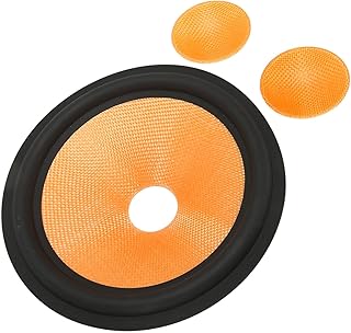 Paper Speaker Cone Drum Paper Subwoofer Cones, 1.4 Inches Inner Diameter 7.7 Inches Outside Diameter with Rubber Surround, Paper Cone Foam Surround Woofer for 8in Speaker