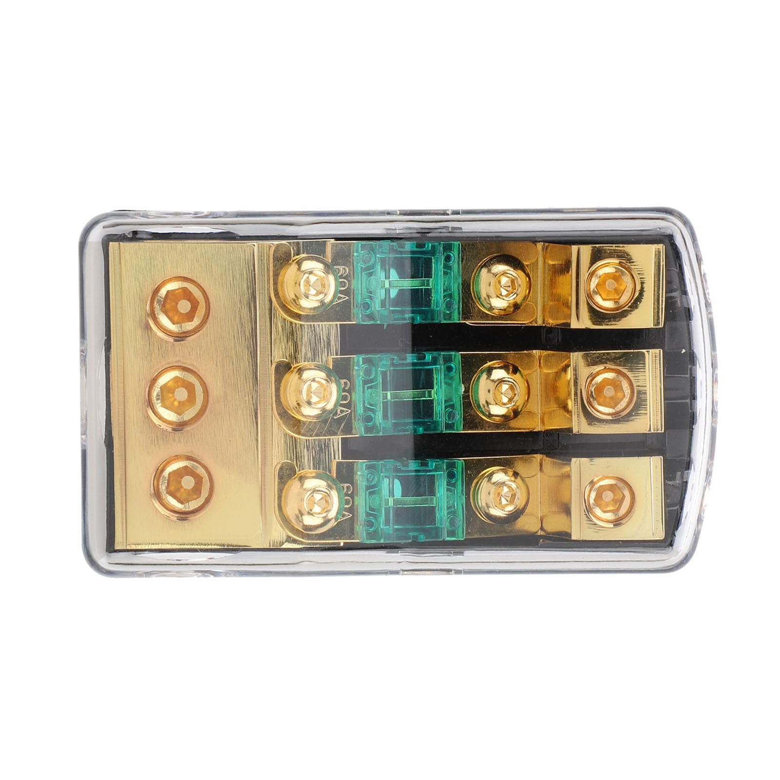 Mini ANL Sicherungshalter 0 2 4 Gauge in 4 6 8 Gauge Out 60 Amp Sicherungsverteilerblock für Auto LKW Boot Audio Stereo Verstärker (3-Wege)