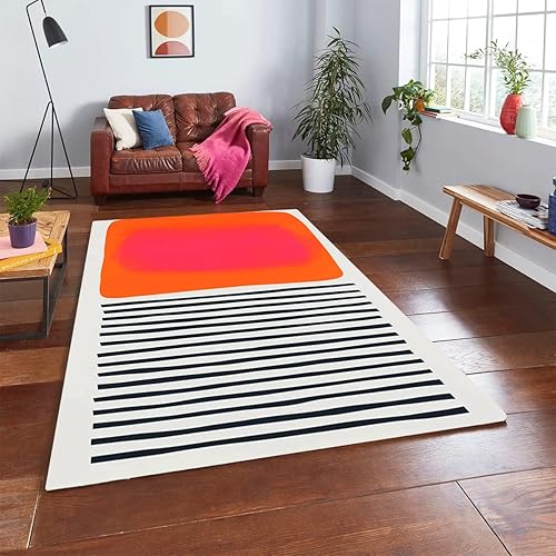 Alfombra minimalista moderna abstracta para sala de estar, dormitorio, comedor, lana suave, antideslizante, para interiores, cocina, lavandería, 5 x