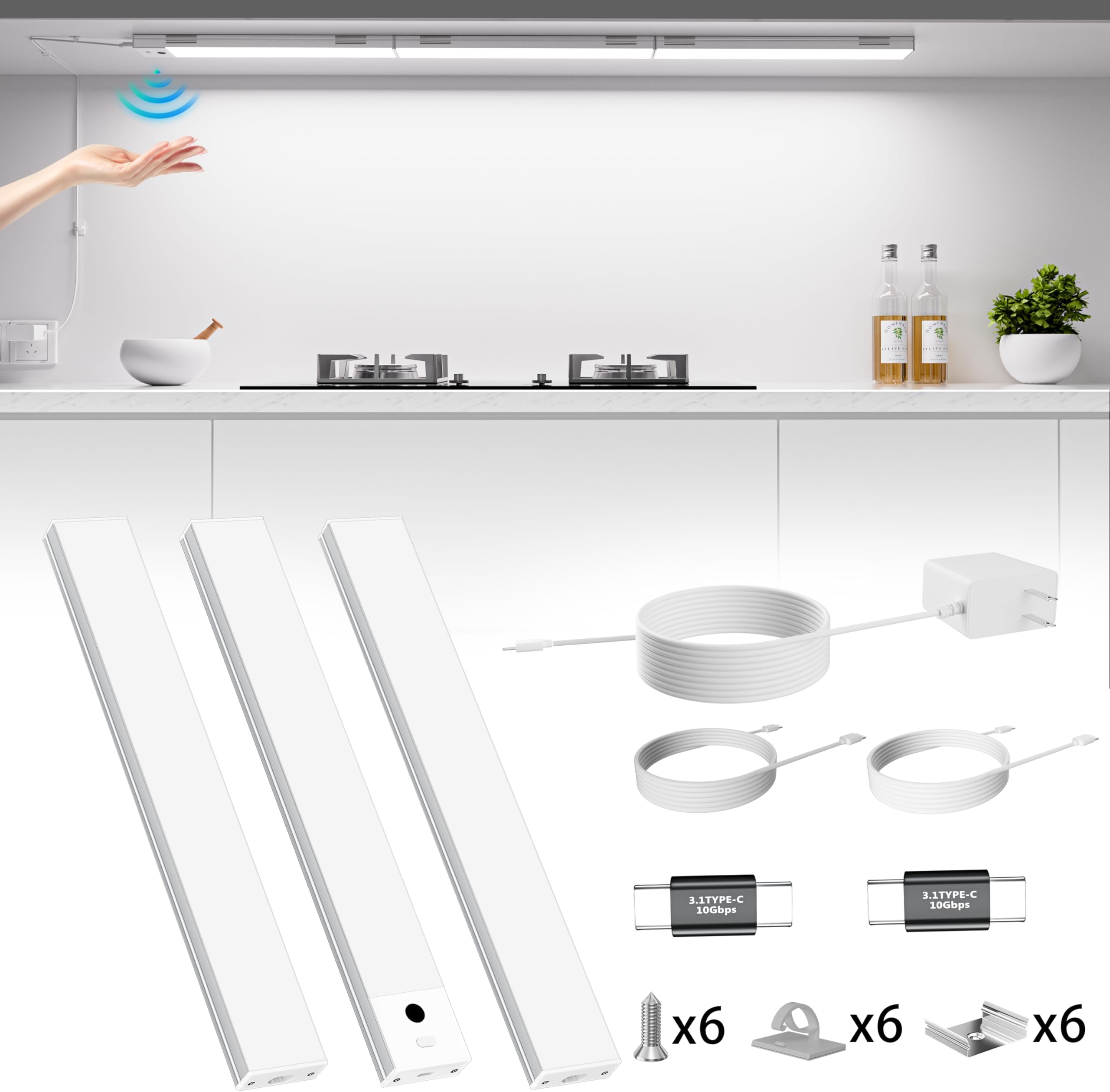 DEALGADGETSUnder Cabinet Lights Touchfree Hand Wave