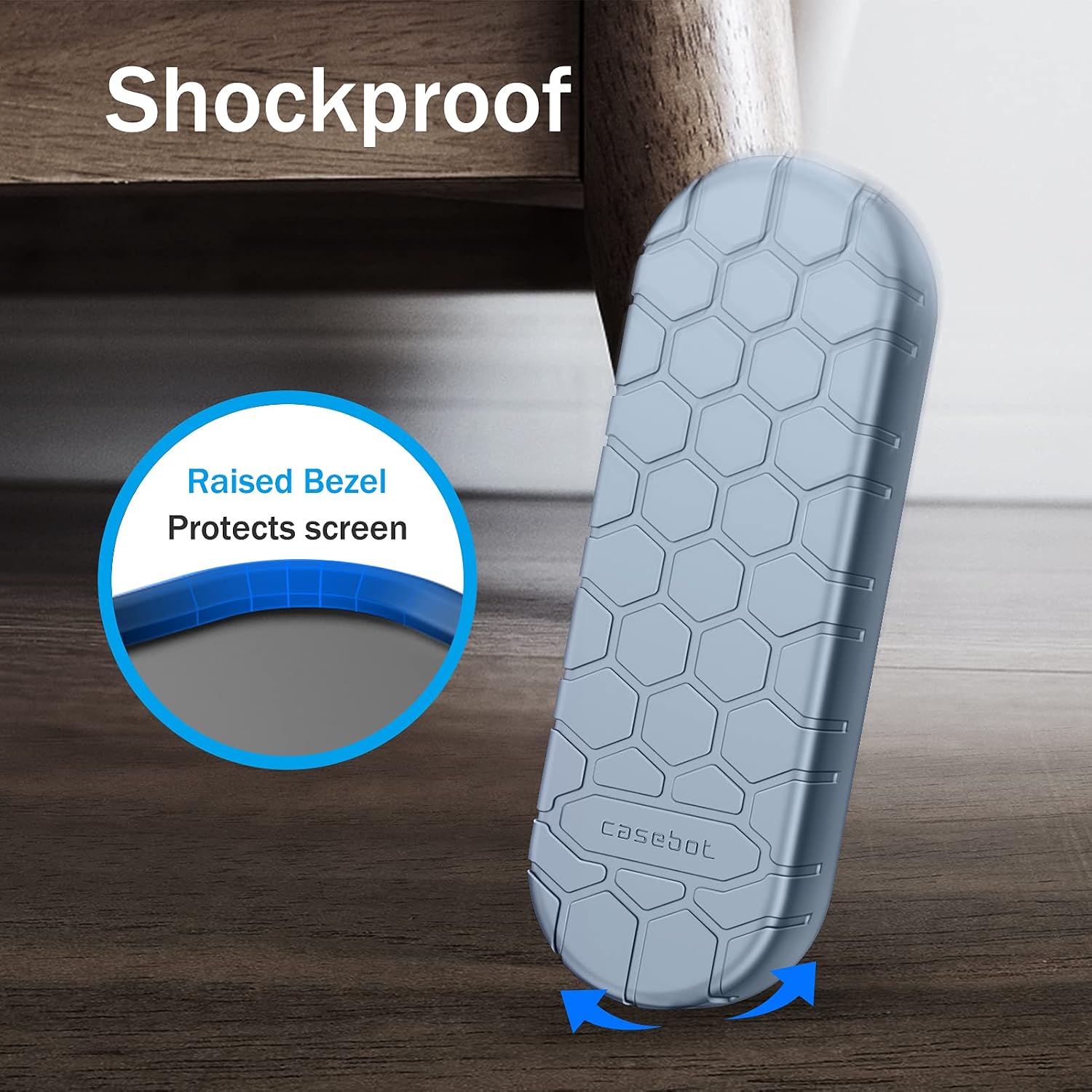 Fintie Case for Chromecast with Google TV HD 2022 / 4K 2020 Voice Remote | Shockproof Silicone Cover, Protective, Lightweight, Anti-Slip, Cloudy Blue