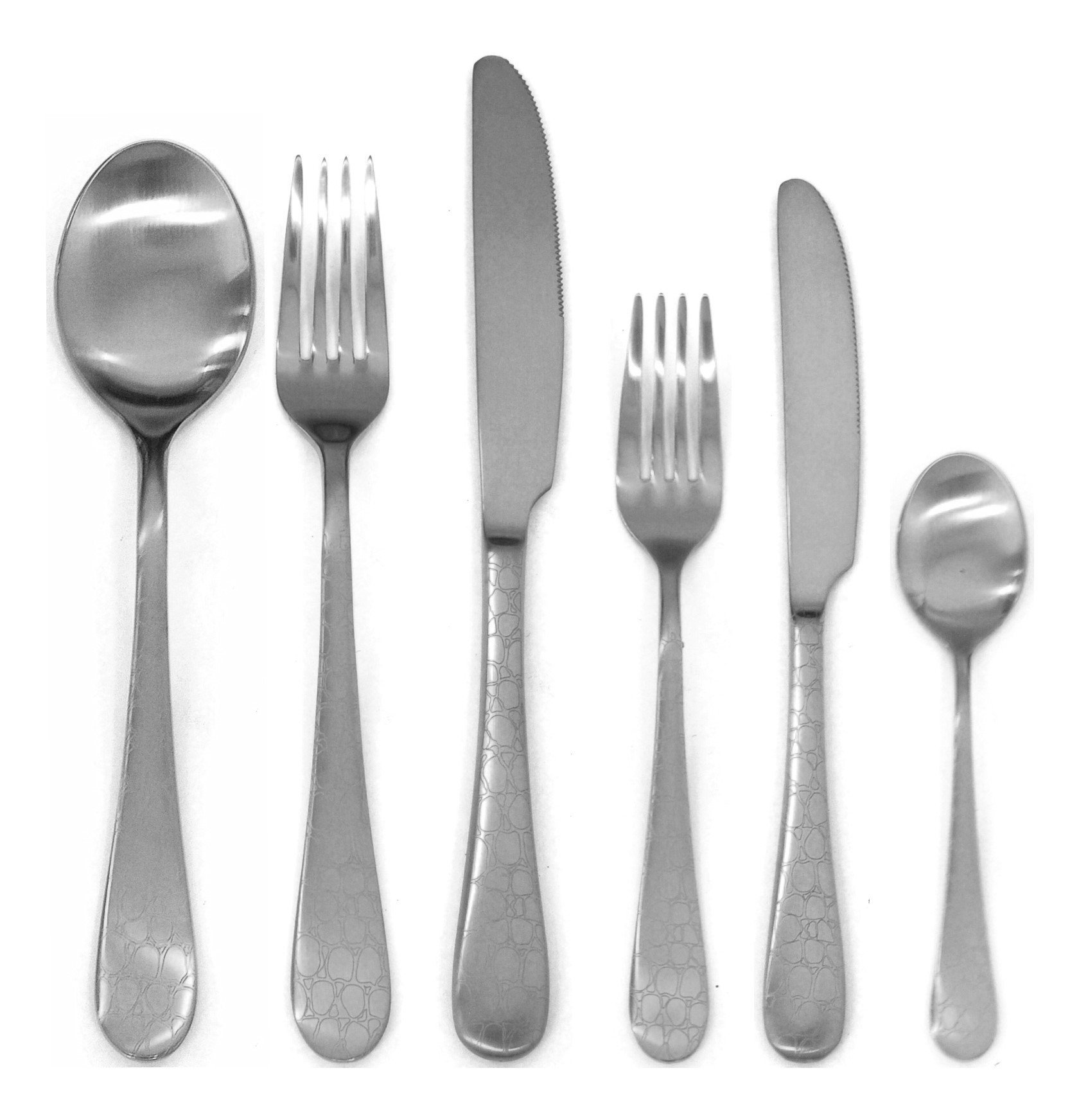 Mepra Coccodrillo Ice 1033C22036 36 Pcs Cutlery Set - Metallic Tableware, Dishwasher Safe Cutlery
