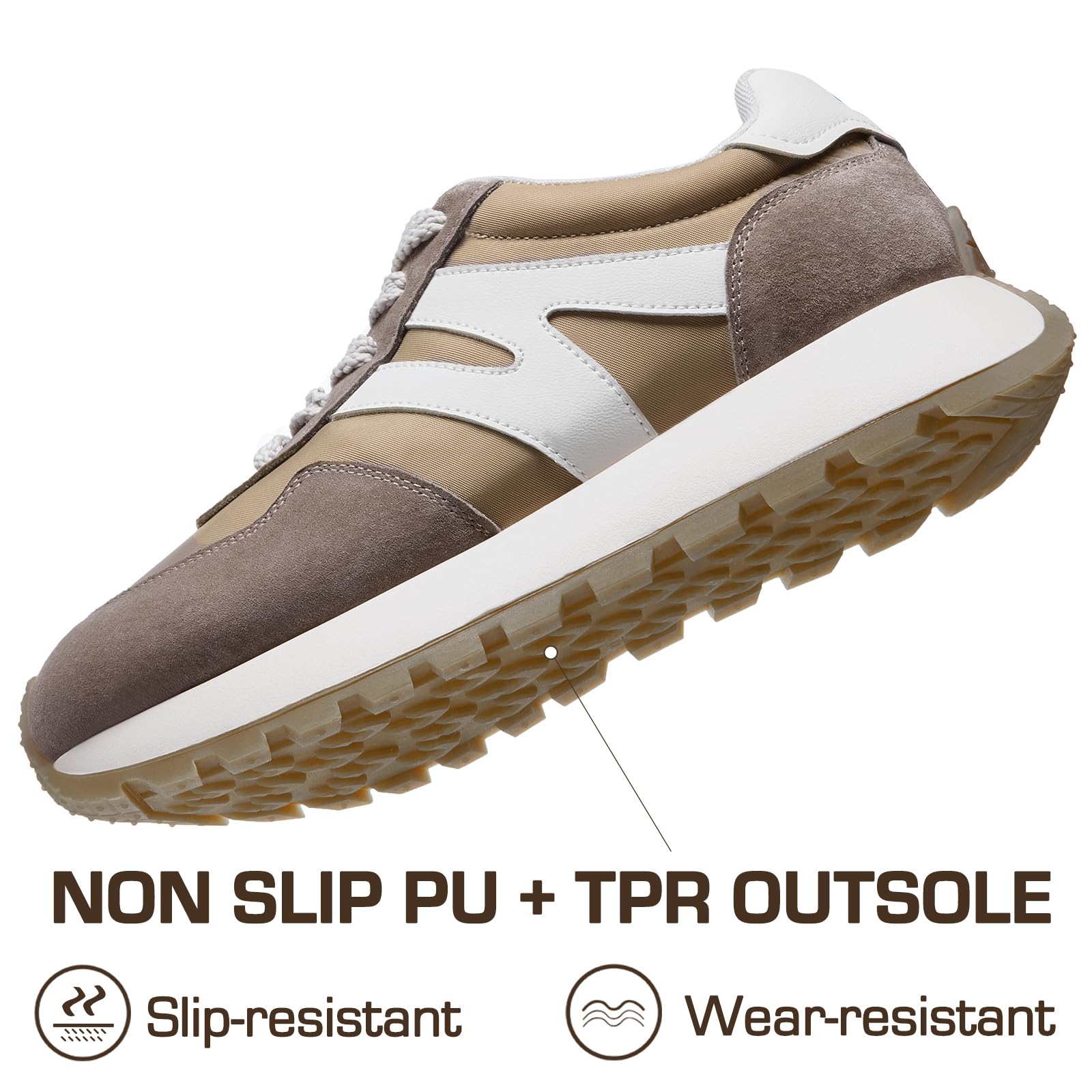 somiliss Platform Fashion Sneakers for Women Suede Patchwork Casual Tennis Shoes Comfortable Non Slip Running Walking Shoes: 9 Brown