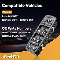Vista 2 de Interruptor principal de ventana eléctrica lateral para Jp Grand Cherokee 2011-2013, Dodge Durango 2011, conjunto de control de interruptor