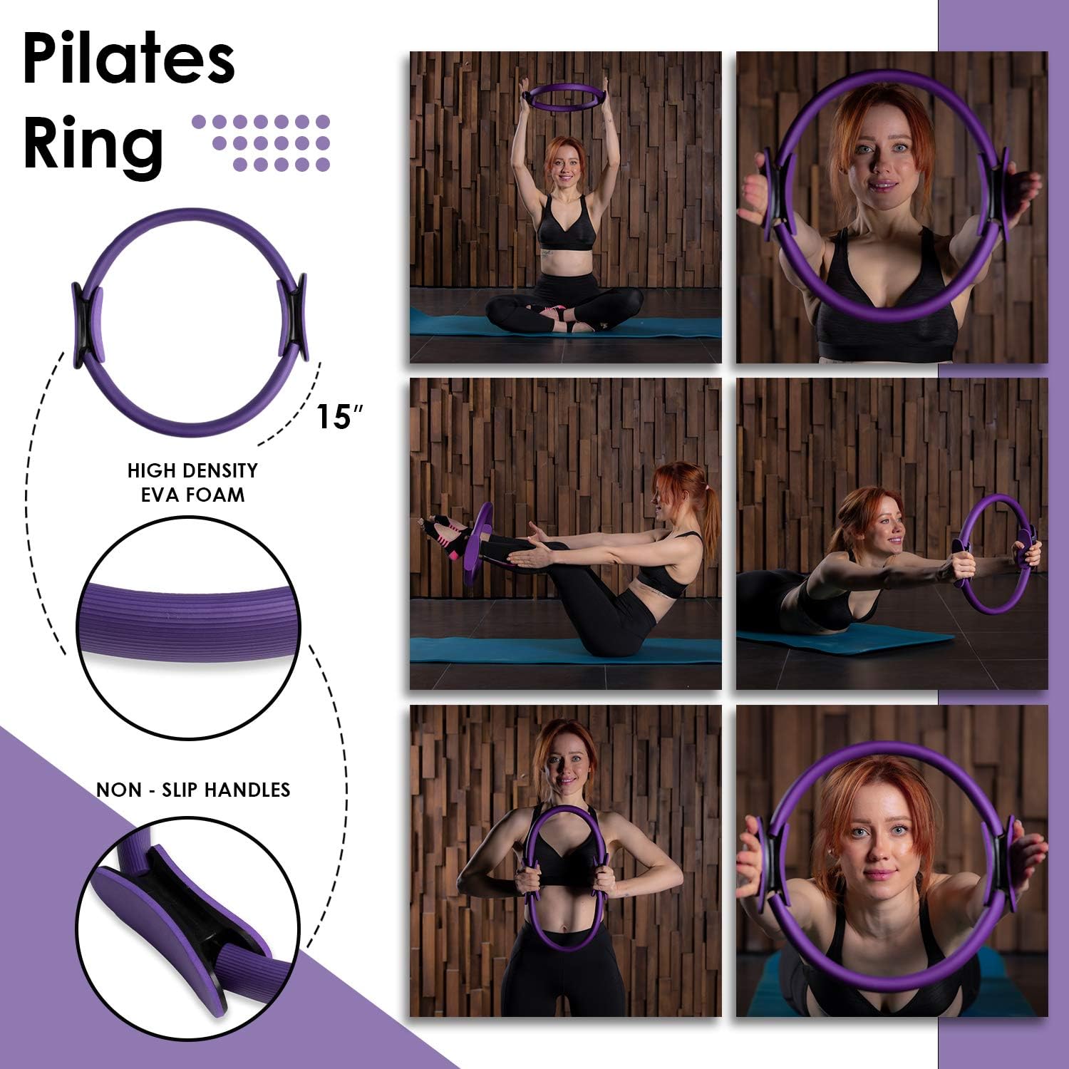 LUSHFIT Pilates Yoga Fitness Set - Pilates Ring - Pilates Ball - Yoga Stretching Strap - Resistance Bands Set - Exercise Bands Set - 8-Shaped Stretch Band - Jump Rope - Workout Guide Home Kit (25 Pcs) : Sports & Outdoors