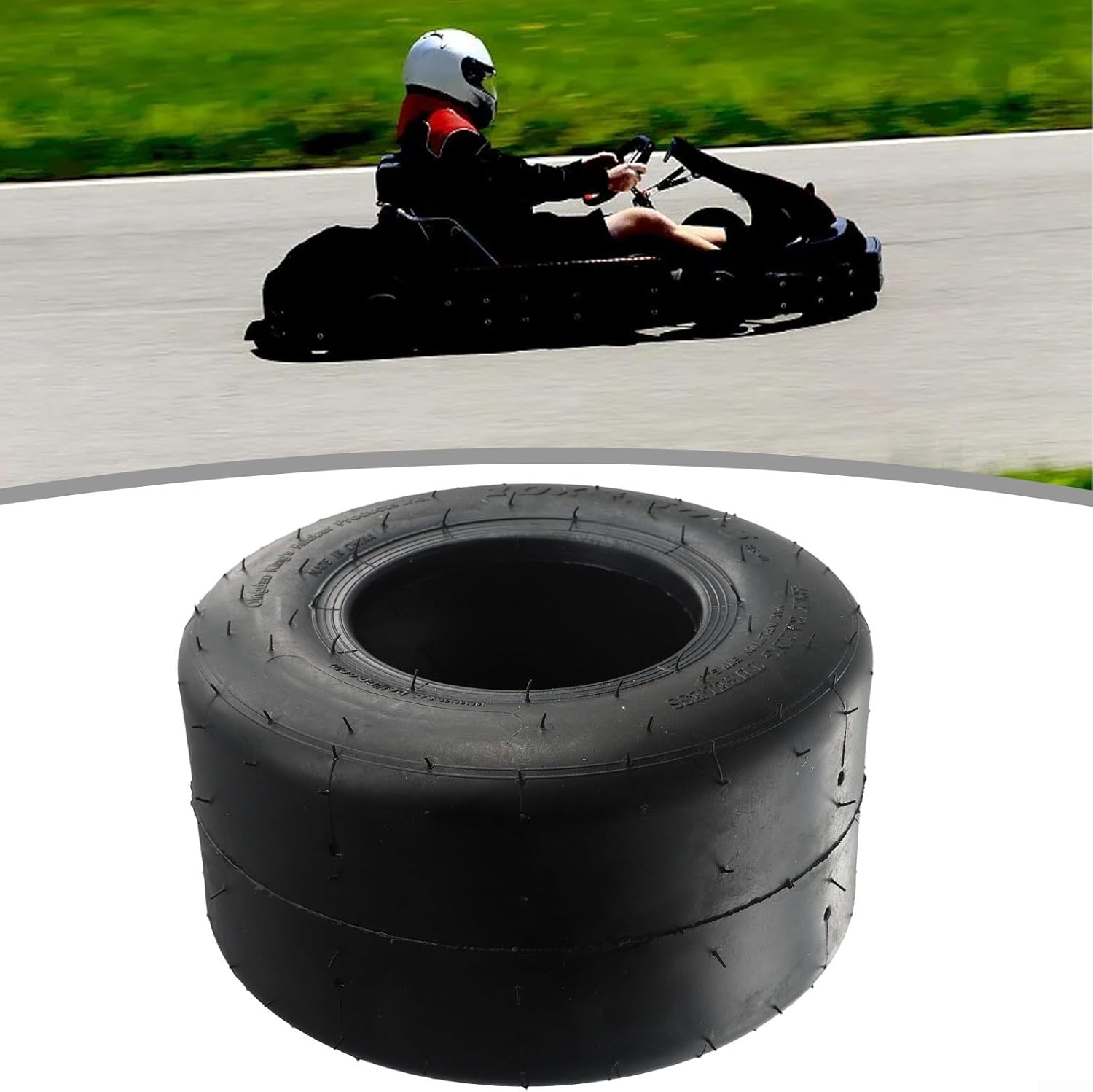 Rubber Tyre,Replacement Tires 10x4.50-5/11x7.10-5, Competitive Kart Front And Rear Tubeless Tires Replacement Part(10x4.50-5) (10x4.505)