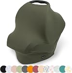 Simka Rose Breathable Nursing Cover Up and Car Seat Cover for Babies - Breastfeeding Cover for Baby Boy & Girl - Adjustable Stretchy Infant Carseat Canopy Carrier Cover for Summer - Must Have Registry