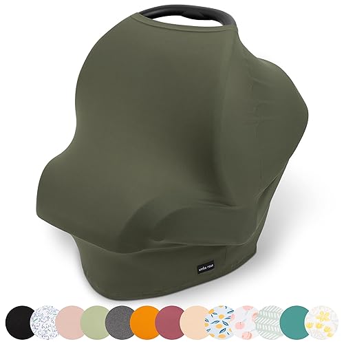 Miniatura 12 de Simka Rose Funda de asiento de automóvil para bebés, multiusos, transpirable, cubierta de lactancia y toldo para asiento de automóvil de bebé, verde