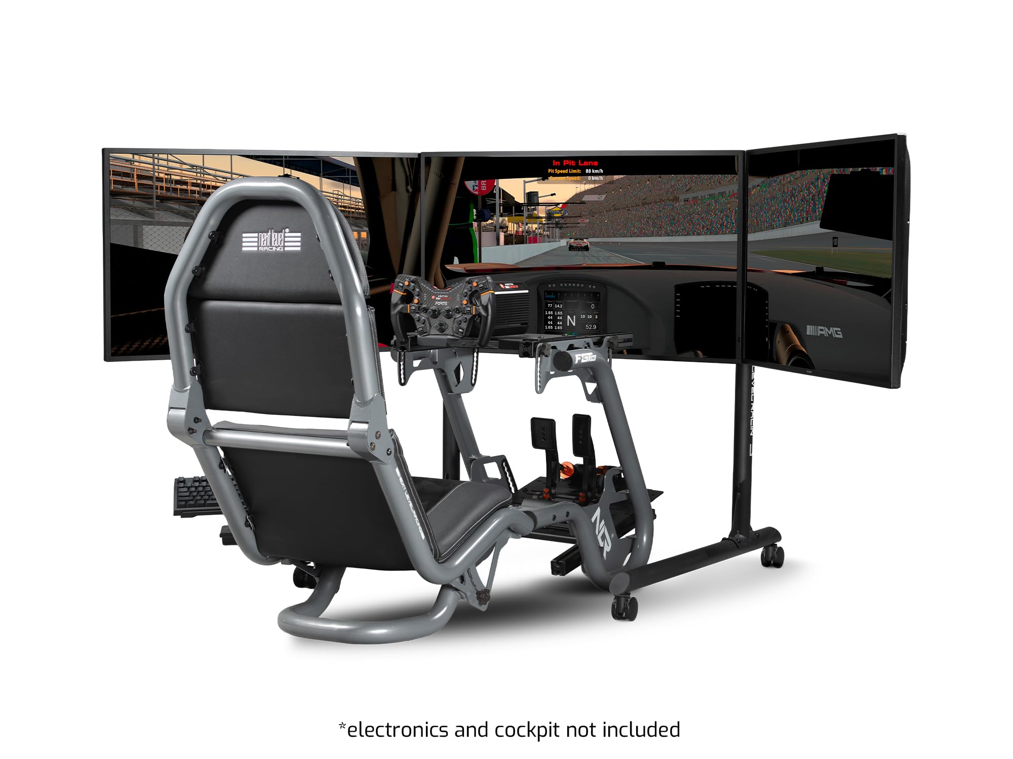 Next Level Racing Round Tube Freestanding Triple Monitor Stand (NLR-R011) - 4