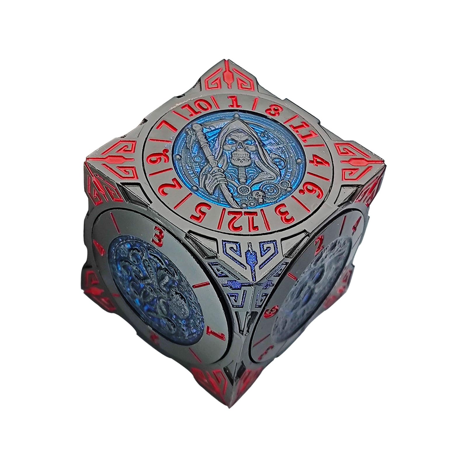 Dados giratorios DND 2025, juego de dados de metal 7 en 1 con alivio 3D para regalos de Calabozos y Dragones, dados poliédricos de juego de rol, accesorios de rol de mesa Fantasy D&D para DM y jugador
