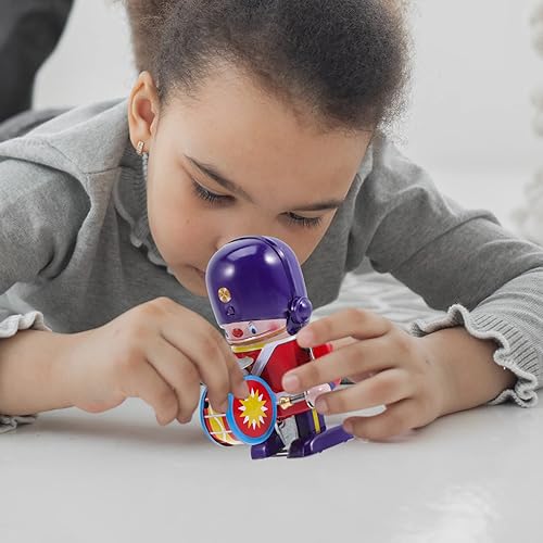 Miniatura 5 de ABOOFAN Juguete de cuerda de hojalata de juguete mecánico que camina baterista soldado retro Pascua Vintage Wind- up juguete para niños, novedad de