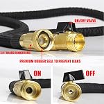 Upgraded Best Expandable Garden Hoses, 25/50/75/100 FT No-Kink Flexible Water Hose, 3/4 Inch Solid Brass Fittings and Double Latex Core, Lightweight Easy Storage (25FT, Black)