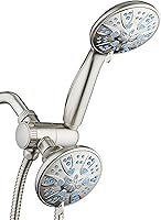 Vista 14 de AquaDance Regadera de combinación de alta presión antimicrobiana/antiatascamiento de 30 ajustes con dos cabezales y protección contra el crecimiento