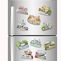 Vista 4 de Imán del Parque Nacional del Capitolio de los Estados Unidos, imán para nevera, monumentos de madera 3D, recuerdos coleccionables, decoración hecha