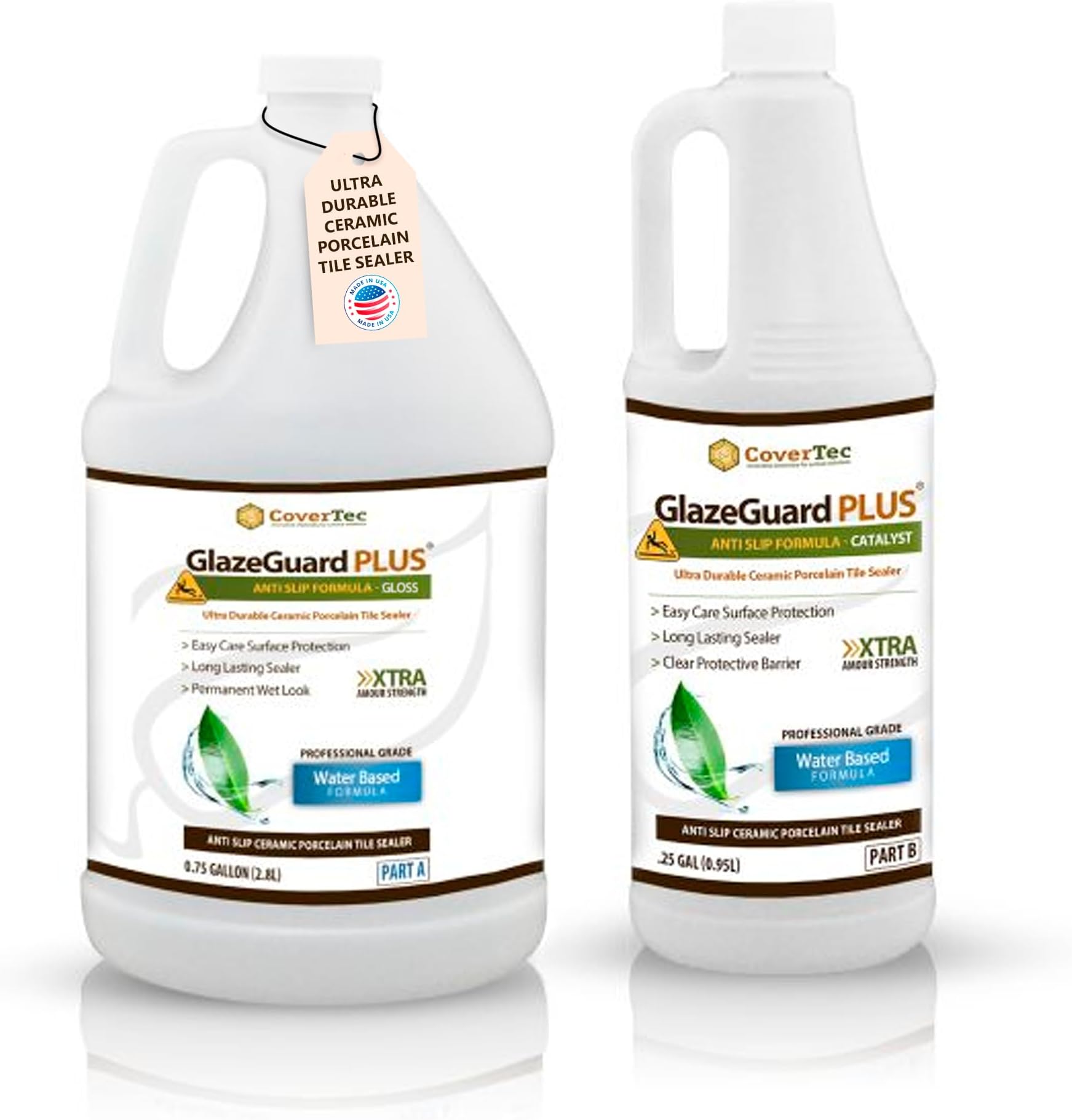CoverTec GlazeGuard Plus Gloss Anti-Slip Floor Coating Sealer (1 Gal Pro-Grade Kit)
