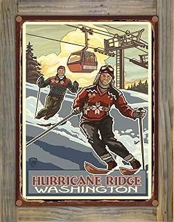 Hurricane Ridge Port Angeles Washington Rustic Metal Print on Reclaimed Barn Wood from Travel Artwork by Artist Paul A. Lanquist 8.5" x 11.5"