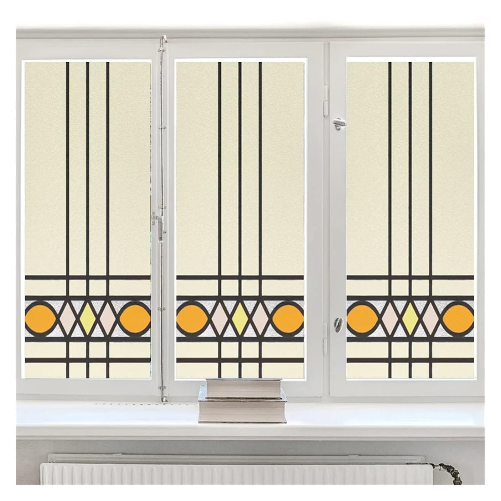 Fensterfolie Buntglas-Fensterfolie, gefrostet, Sichtschutz, statisch haftend, Aufkleber im Retro-Prärie-Stil, for Dusche, Badezimmer, Büro, Heimdeko (Color : 04, Size : 50X80cm)