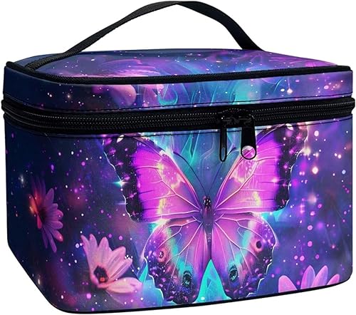 Vista 183 de doginthehole Bolsa de maquillaje, bolsa de cosméticos de viaje, bolsa de aseo portátil grande, organizador de accesorios para mujeres y niñas