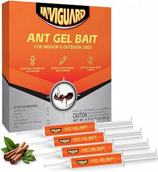 Ant Gel Bait, 4Tubes x 10 Grams, Indoor and Outdoor Use