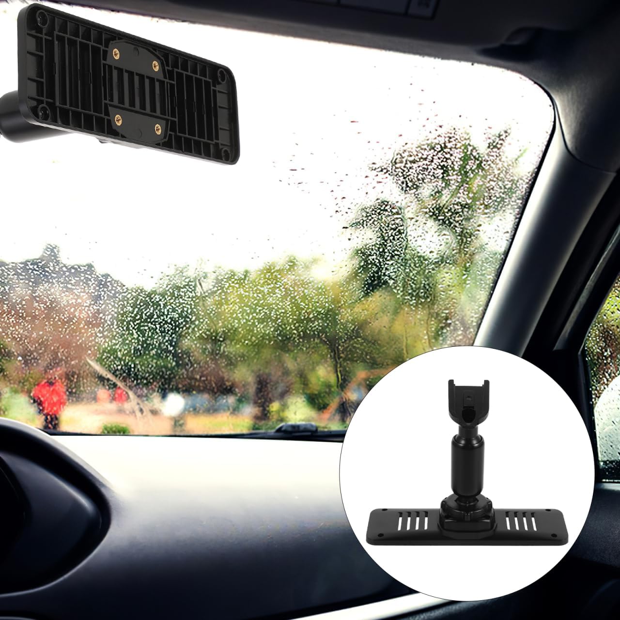 ULTECHNOVO Rear View Mirror Mount Kit for Dashcam - Universal Car Dvr Back Plate Panel with Adjustable Bracket and Clip Base Easy Install Stable Hold for 5.5 to 12 Inch Cameras