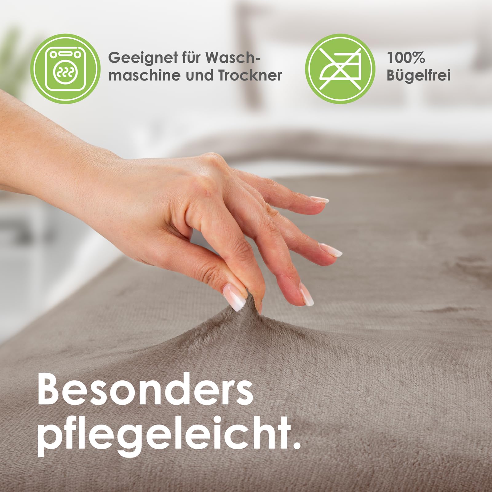 heimtexland Winter Bettwäsche Cord kuschelig weich warm Cashmere Touch Wende Bettbezug Set 80x80 I 155x220 Super Soft temperaturausgleichend atmungsaktiv Oeko-TEX Teddy Plüsch Kord Typ768 Taupe