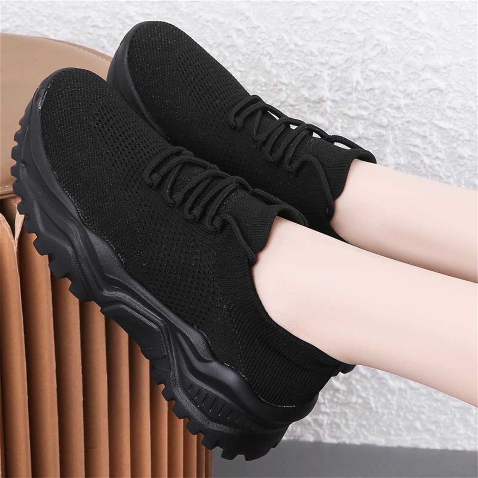 Scarpe Donna Ginnastica Leggere Scarpe Comode per Camminare Comode | Calzature Atletica in Suola Spessa per Passeggiata Invernale Sneakers Ragazza Concezione Ergonomica Pelle Sintetica