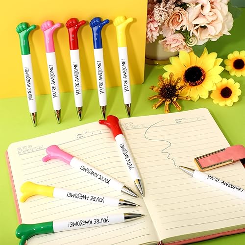 Miniatura 7 de Fumete 50 bolígrafos con texto en inglés "You're Awesome Thumbs up", regalos de agradecimiento, citas inspiradoras, divertidos bolígrafos