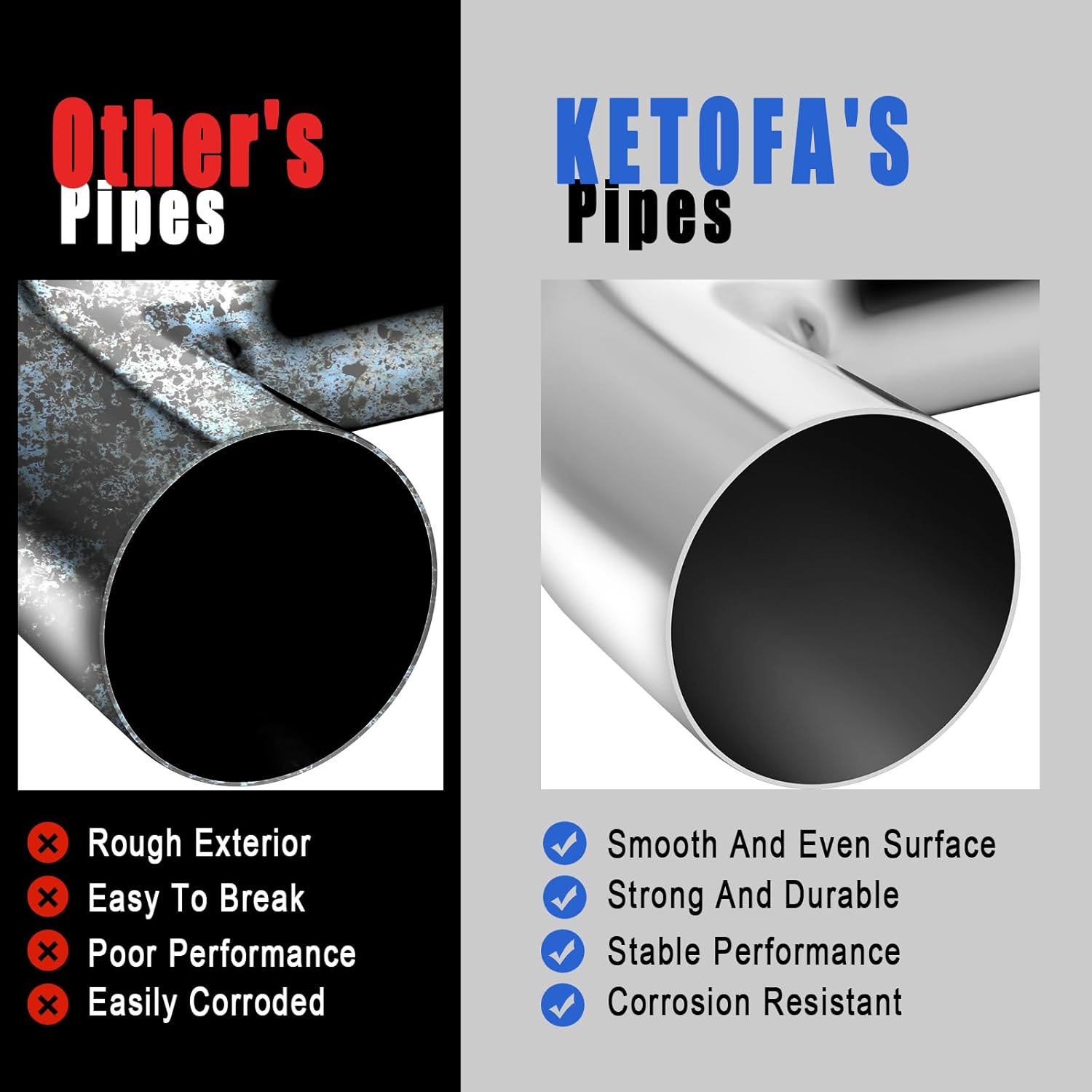 4 Inch 90 Degree Mandrel Exhaust Bend Elbow, OD 4" (102mm), Aluminized Alloy Air Intake Exhaust Pipe IntercoolerTube, Thick-walled 14GA/.078" Seamless Elbow, Brushed Finish- Ketofa