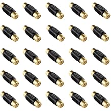 RCA Female to RCA Female Coupler Adapter 25-Pack Gold Plated for Phono, Speaker, Cable, Amplifier