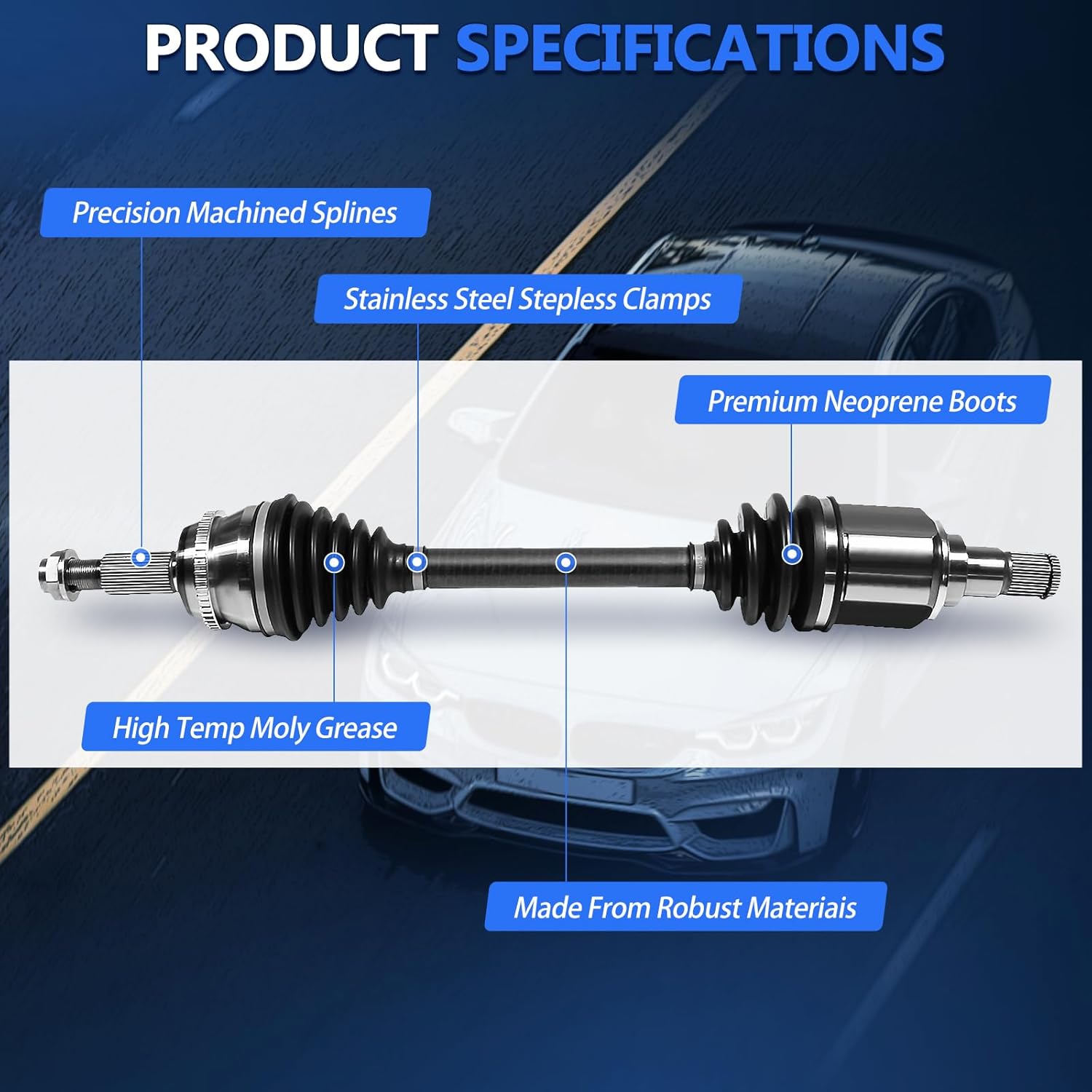 Maxfavor CV Axle Front Pair FWD Fit for Toyota Camry 2007-2017 CV Axle 3.5L V6 CV Axles Joint Shaft Asssembly Front Left Right Side（Driver Passenger Side）