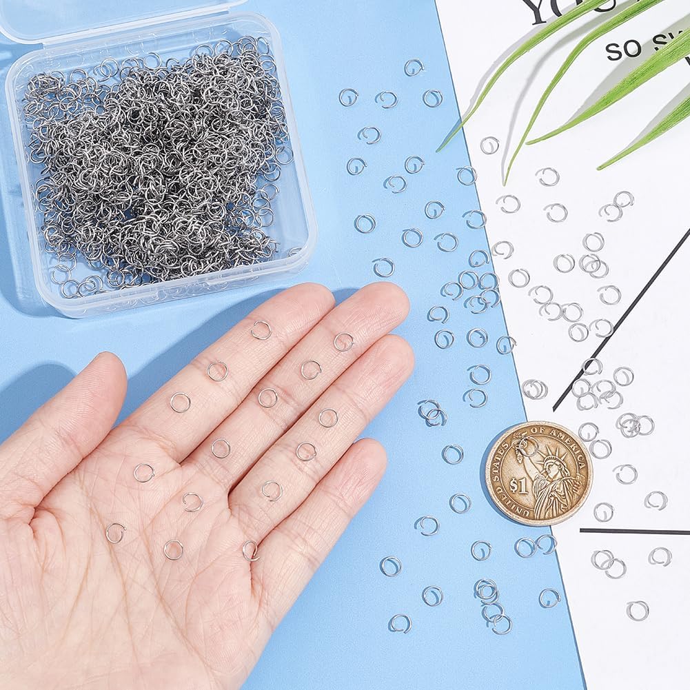 UNICRAFTALE About 1000Pcs 5mm Jump Rings 24 Gauge Stainless Steel Open Jump Rings Round Ring Jewelry Accessories for DIY Bracelet Earring Jewelry Making Necklace Repair