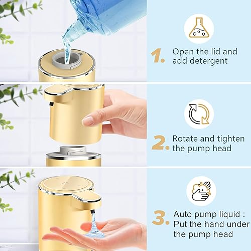 Miniatura 4 de Dispensador automático de jabón líquido para baño y cocina, champú corporal líquido, gel de ducha, dispensador de jabón sin contacto para montaje en