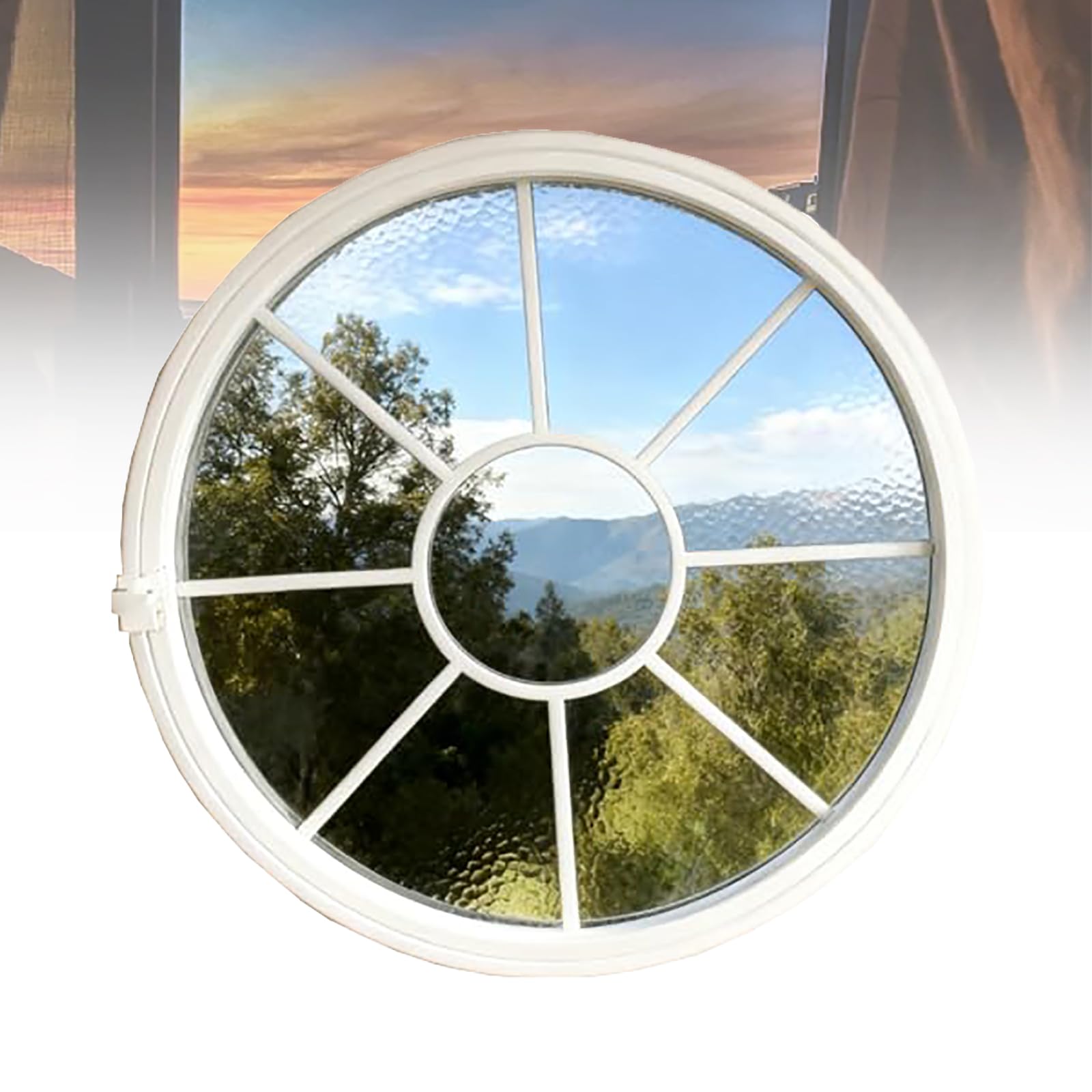 Ventana redonda ojo de buey para decoración interior y exterior en elegante acabado blanco