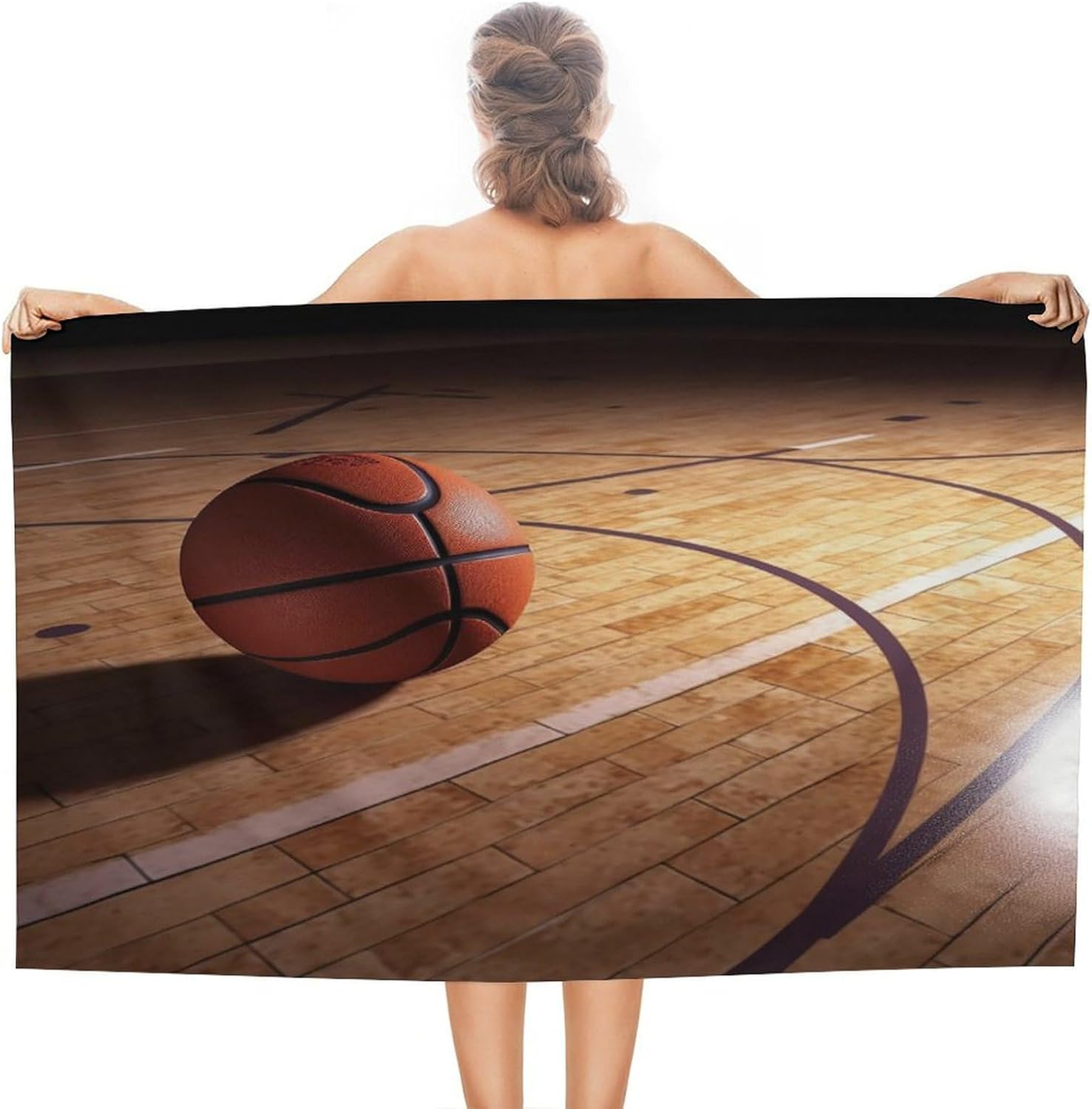 Swimming Towel, Basketball Court Printed Fashion Towel,Portable Towel,Durable Towel