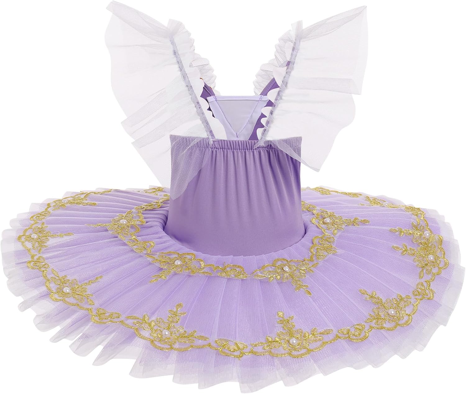 Ballet Leotards for Girl Gold Floral Shiny Swan Lake Costume Ballerina Platter Tutu Professional Ballet Pancake Dress