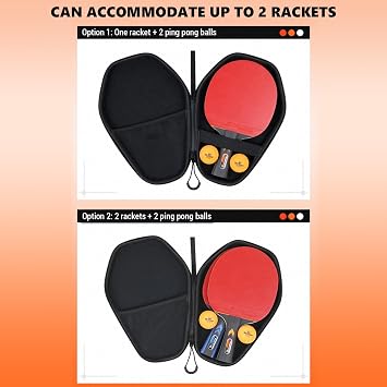 Waterproof Table Tennis Racket Bag EVA Ping Pong Paddle Hard Case Hexagonal Table Tennis Bat Cover