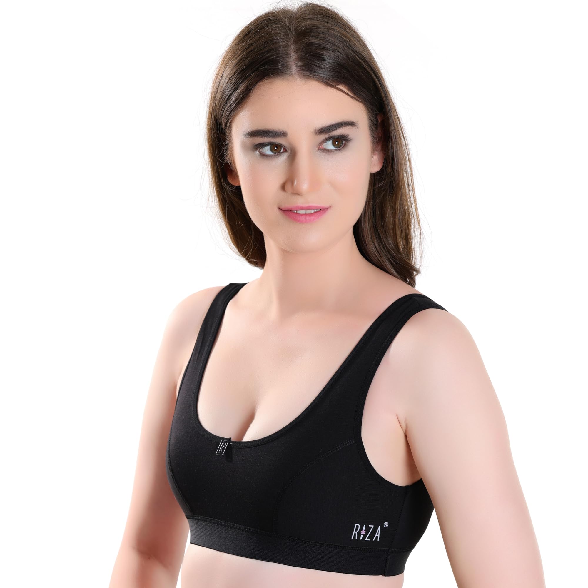 TRYLO Riza - Reggiseno sportivo in cotone, non imbottito, senza ferretto, per principianti, per adolescenti, ragazze, disponibile nelle taglie dalla S alla 3XL