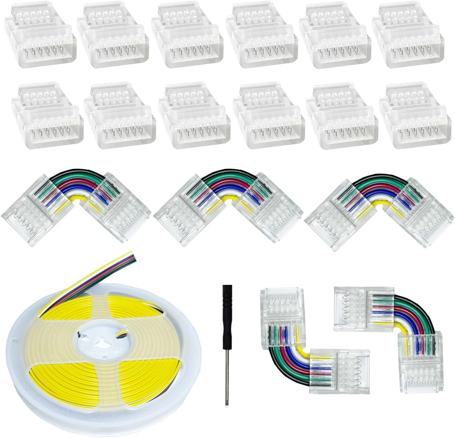 6pin led connectors solderless transparent track lighting connectors