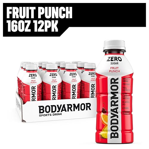 Miniatura 9 de BODYARMOR ZERO Sugar Fruit Punch, bebida deportiva sin azúcar, hidratación baja en calorías, sabores naturales con electrolitos llenos de potasio,