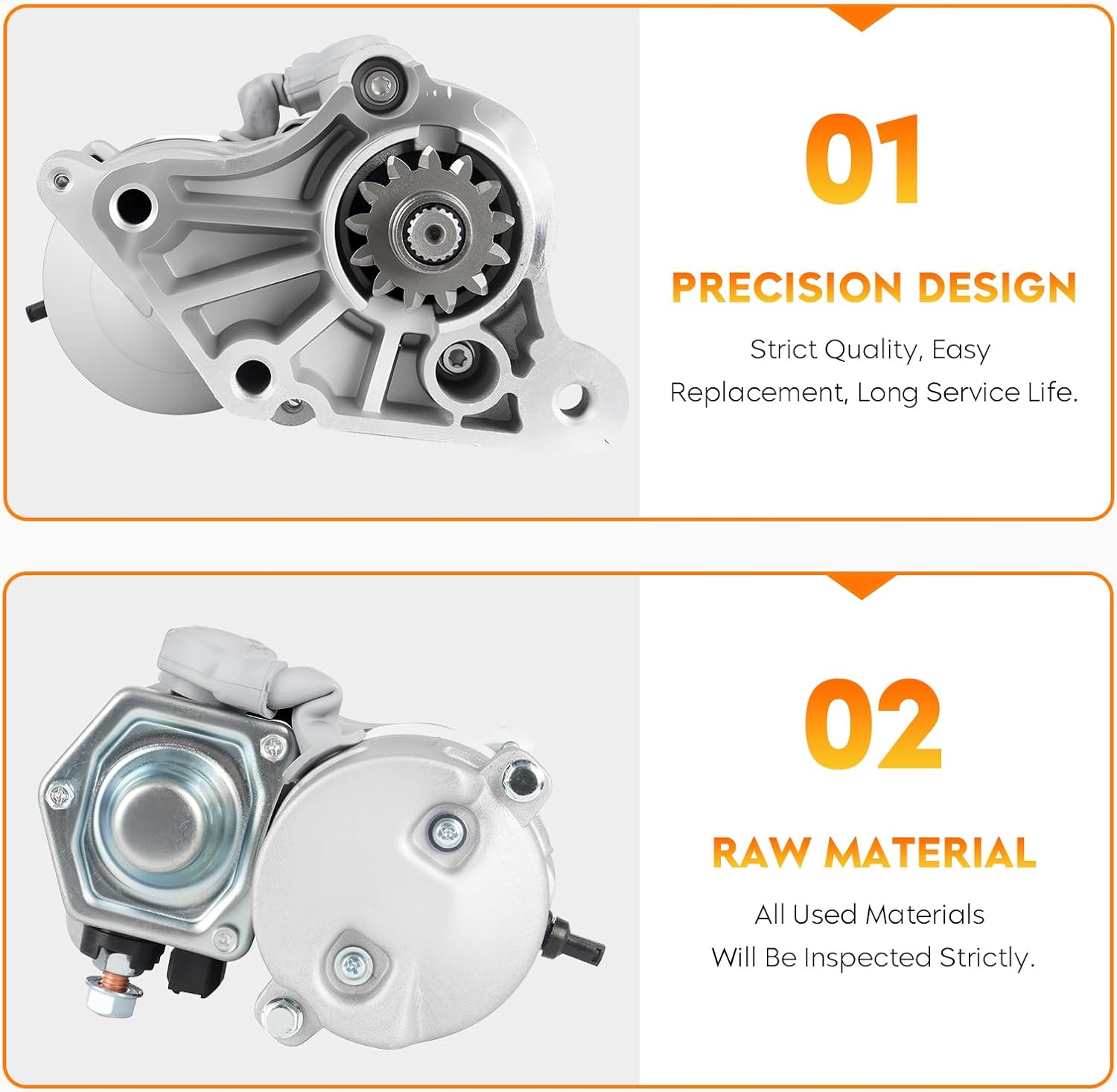 Starter (Only 13 Teeth) for Chrysler 300 2005-2014 5.7L 6.1L (RWD), for Dodge Challenger 2009-2023 5.7L, for Charger 2006-2021 5.7L (07-16 RWD), for Magnum 2005-2008 5.7L (RWD), 17896 17477