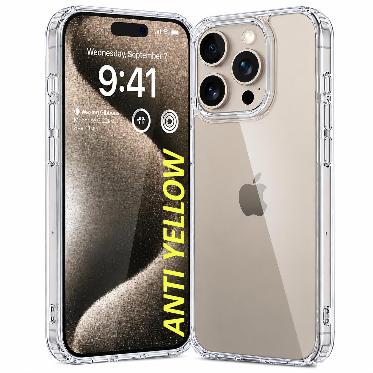 DIZORO Crystal Clear Compatible with iPhone 15 Pro Case with Anti-Yellow Anti-Scratch Shockproof Transparent Cover-image-13