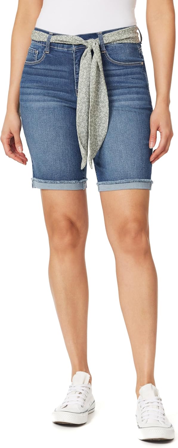 Angels Forever Young Women's 9" Signature Denim Bermuda Shorts