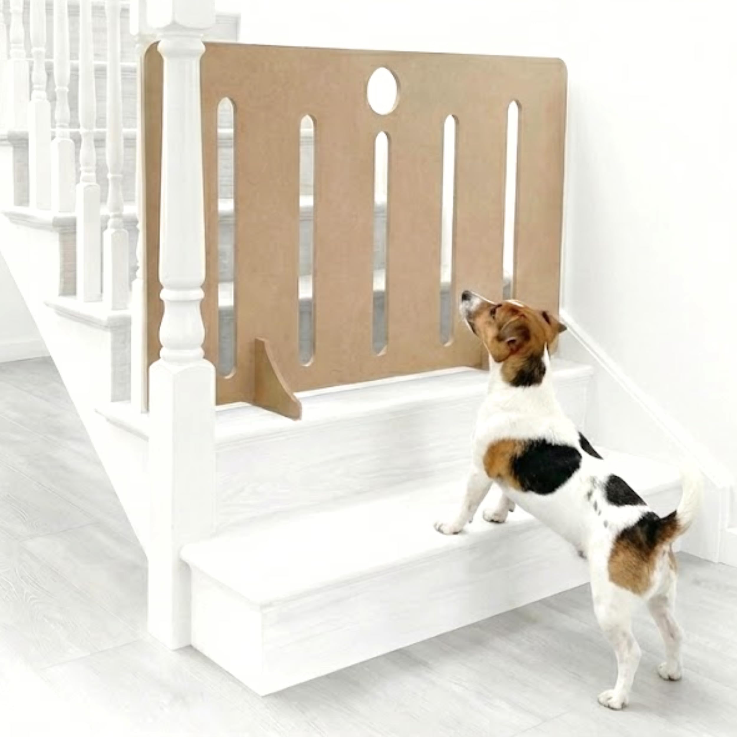Portable Dog Gate for Stairs & Doorways, No Drill Pet Safety Barrier, FSC Certified High-Density MDF, Freestanding Dog Stopper with Interchangeable Legs, Easy Assembly Indoor Pet Gate (40cmx60cm)