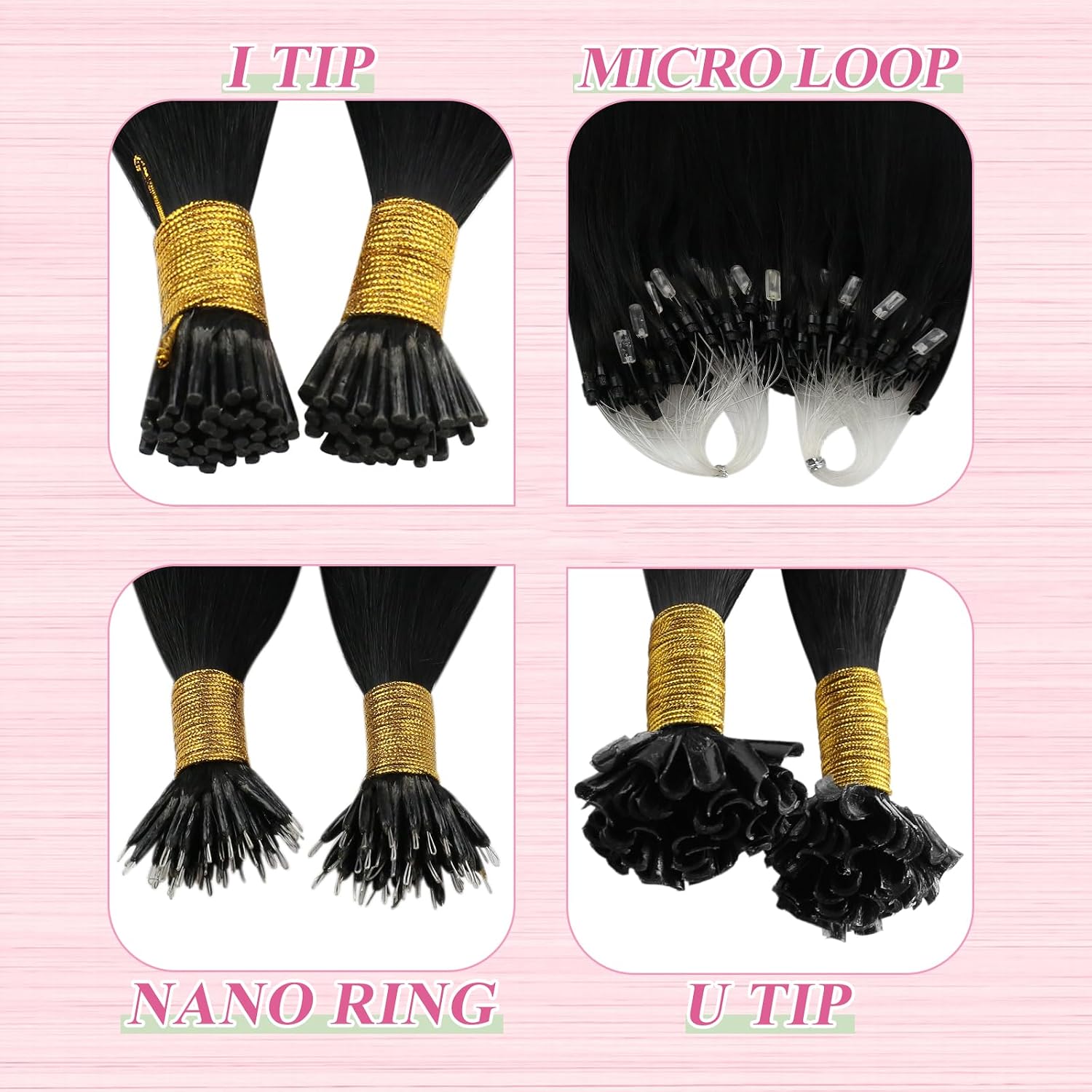  Utip Hair Extensions Human Hair Black U Tip Hair Extensions Remy Hair Jet Black U Tip Hair Extension 14 Inch K-Tips Hair Extension Real Human Hair for Women Style Enhancement 50 Strands 40g thumbnail